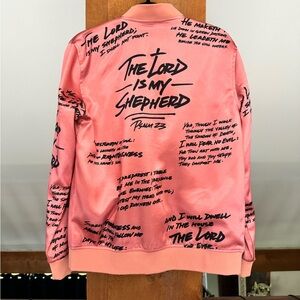 PSALM 23 BOMBER JACKET ROSE GOLD size medium